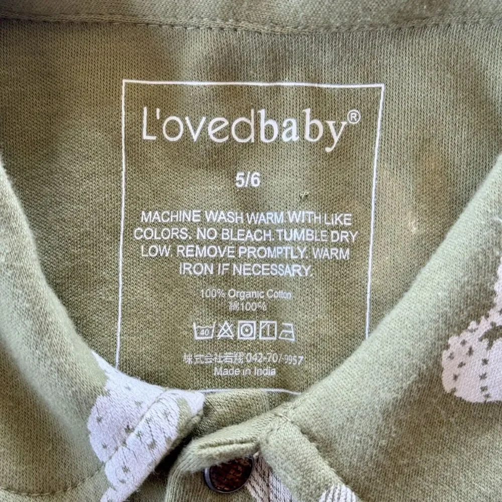 L'ovedbaby Sage Cactus | Toddler Boys Organic Cotton Button Up Shirt Shorts Set
